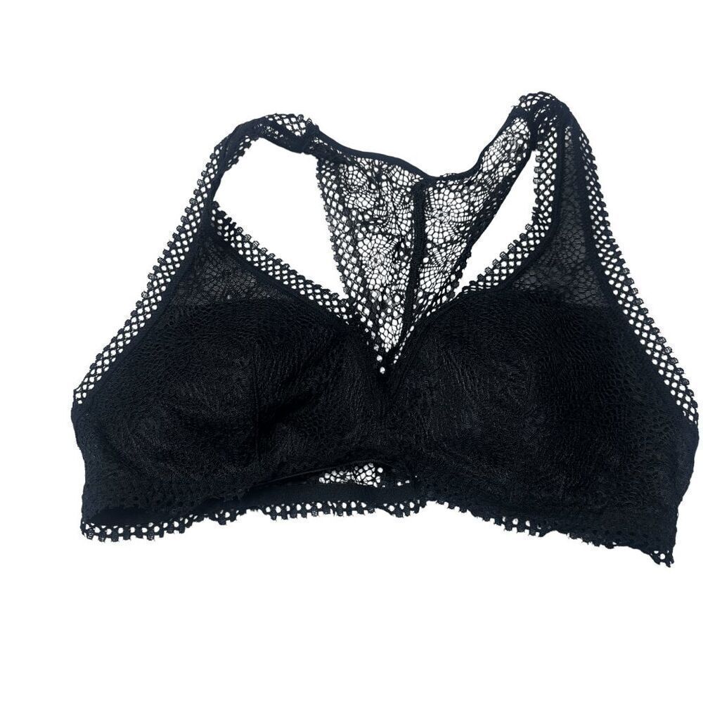 Victoria's Secret bralette black large eyelet mesh